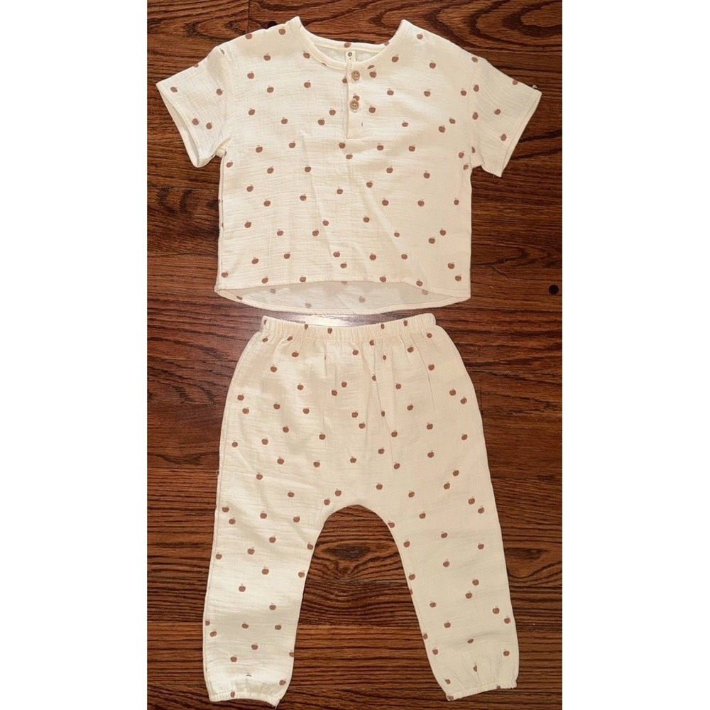 Quincy Mae Organic Cotton Matching set Apples 2-3Y